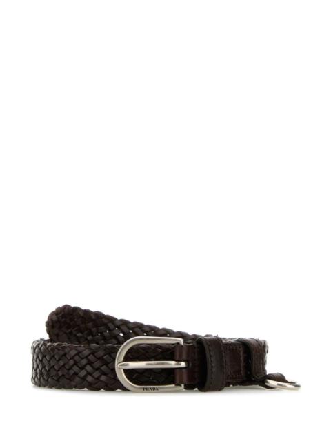 Prada Women Brown Leather Belt