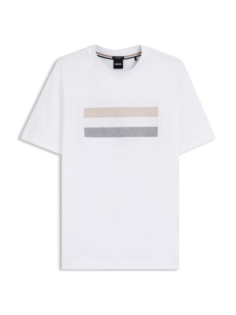 BOSS STRIPE-ARTWORK T-SHIRT IN COTTON JERSEY