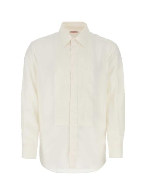 Valentino Valentino Garavani Men Ivory Silk Shirt