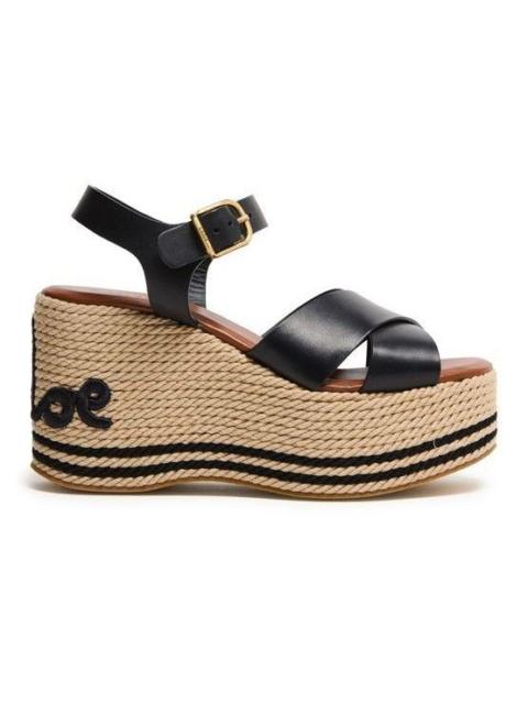 Chloé Chloe Black Leather 60mm Heel Sandals New & Authentic (Women