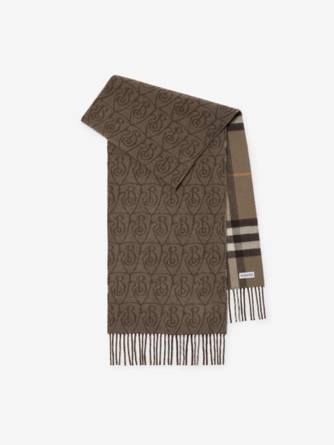 Burberry Reversible B Shield Cashmere Scarf