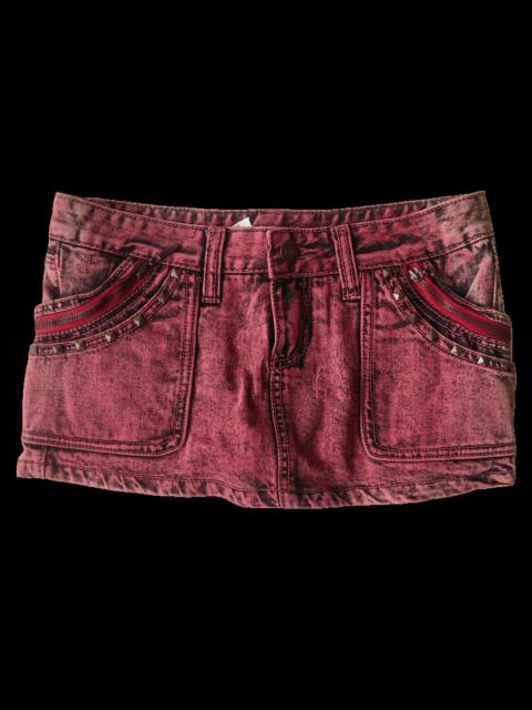 Hysteric Glamour Cecil McBee Studded Red Acid Wash Mini Skirt
