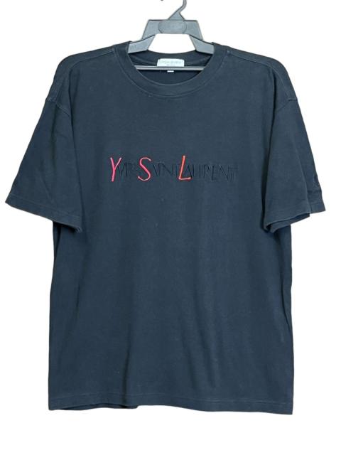 SAINT LAURENT VINTAGE YSL YVES SAINT LAURENT SPELLOUT EMBROIDERY TEE SHIRT