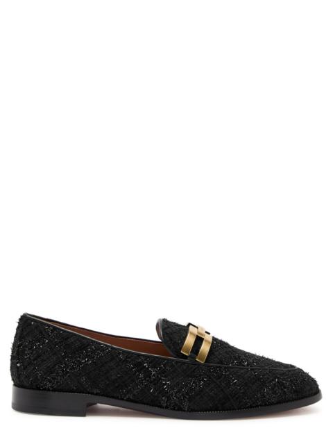 AQUAZZURA Brandi tinsel-weave tweed loafers