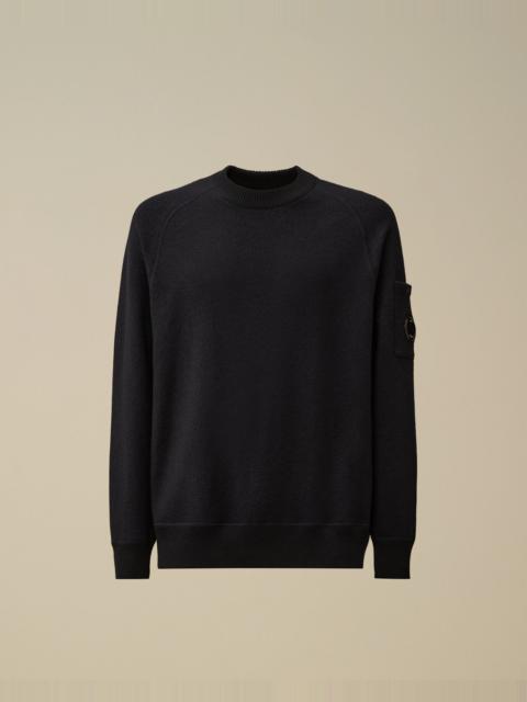 C.P. Company Merino Wool Felted Crewneck Lens Sweater