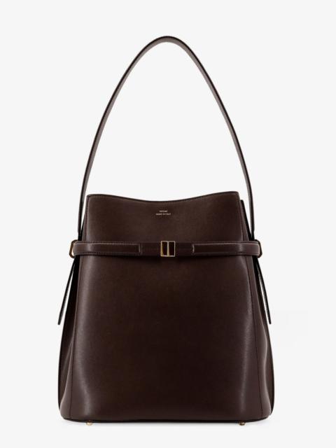 Totême Leather bucket bag with frontal strap