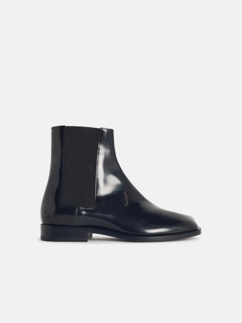 Maison Margiela BLACK LEATHER TABI ANKLE BOOTS
