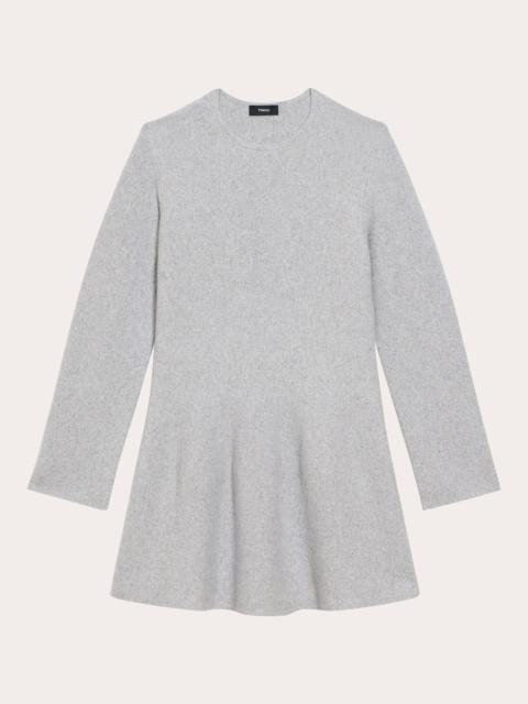 Theory Wool Cashmere Flounced Mini Sweater Dress