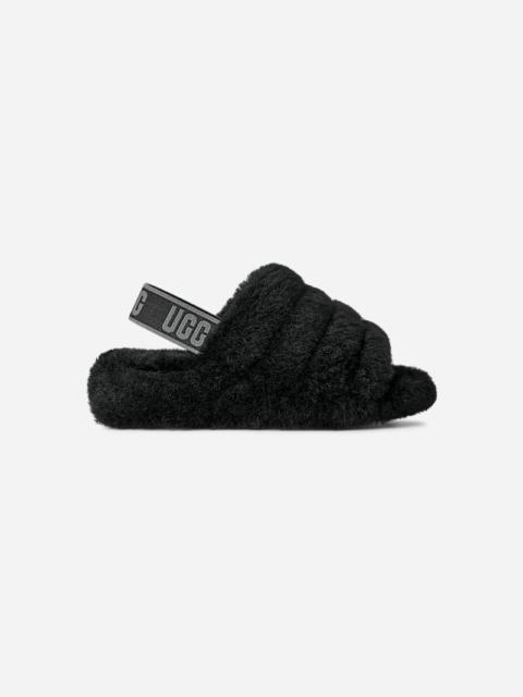 UGG ® Women's Fluff Yeah Slide Sheepskin Slippers in Black/Dark Shadow