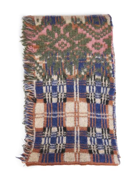 Dries Van Noten Dries Van Noten Women Multicolor Patchwork Wool And Alpaca Blend Scarf