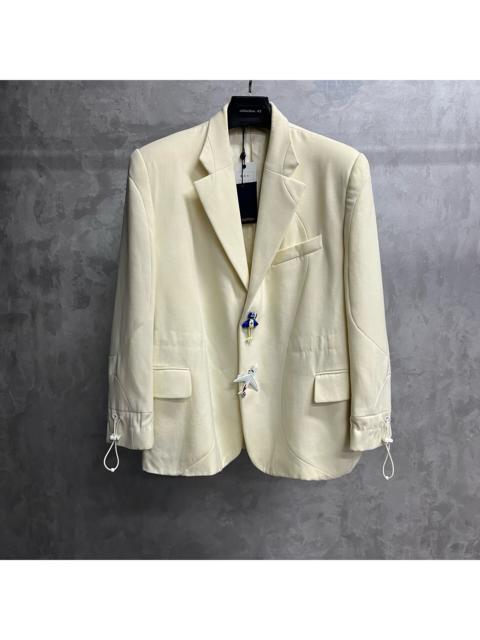 Louis Vuitton Louis Vuitton Solid White Slim-Fit Blazer with Adjustable Waist