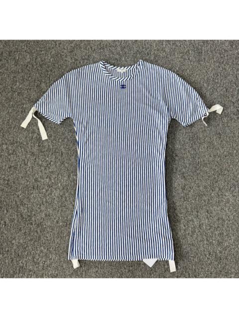 CHANEL Chanel Short Sleeve Blue White Striped Dress