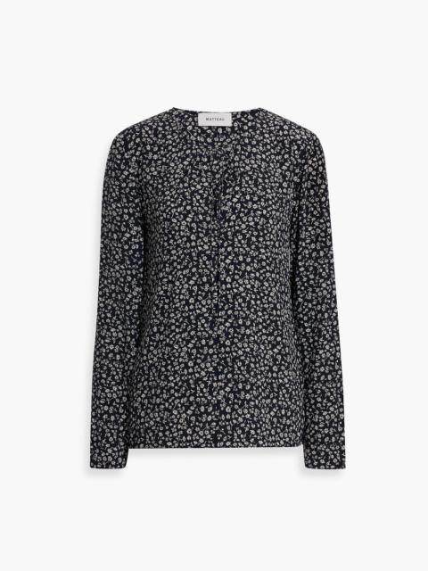 MATTEAU Floral-print silk crepe de chine blouse
