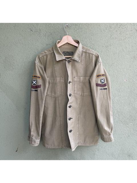 Other Designers Vintage Military Faded Button Ups Patch Long Sleeve Shirt