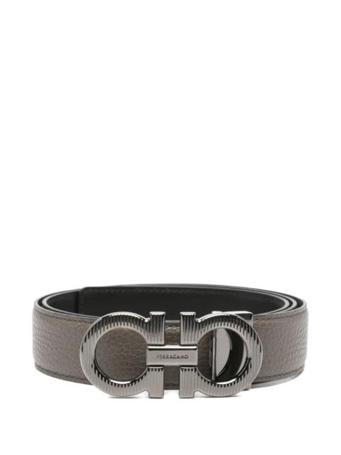 FERRAGAMO Ferragamo Men Knurled Buckle Two-Tone Reversible Gancini Belt