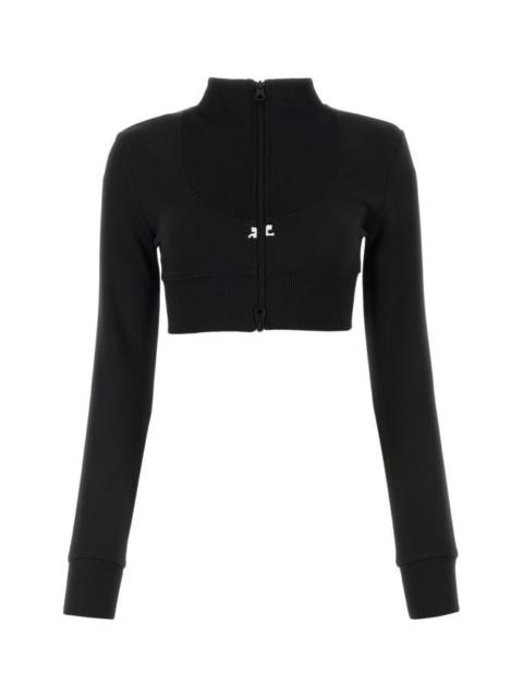 Courreges Woman Black Polyester Sweatshirt