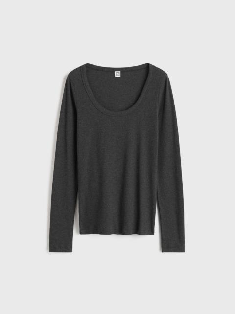 TOTEME Classic rib top charcoal melange
