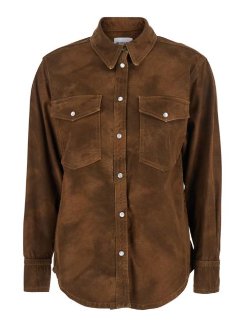 Isabel Marant Étoile Isabel Marant Etoile Women 'Karima' Brown Shirt With Classic Collar And Two Front Patch Pockets In F