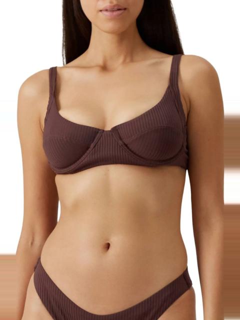 MELISSA ODABASH Melissa Odabash Noto Underwire Swim Top in Brown Ribbed at Nordstrom
