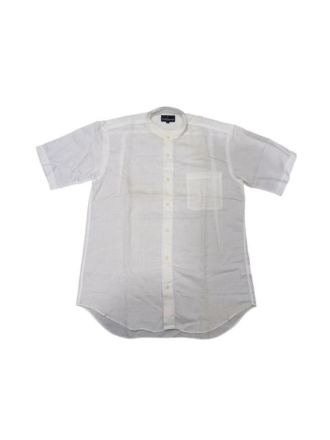 Valentino WHITE CLAUDIO VALENTINO MANDARIN COLLAR BUTTON UP SHIRT