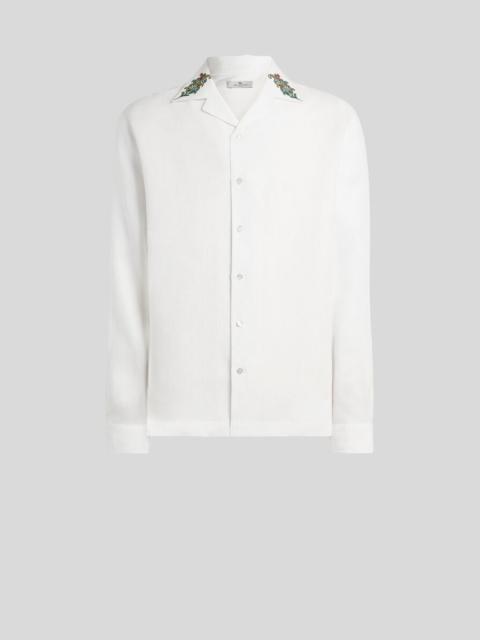 Etro LINEN SHIRT WITH EMBROIDERED COLLAR