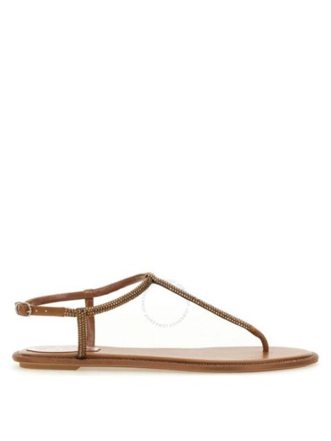 Rene Caovilla Diana Crystal Flat Sandals