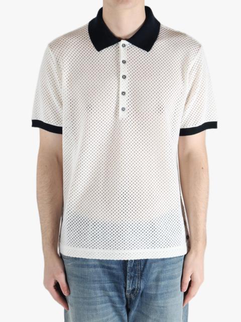 Thom Browne THOM BROWNE - Men Rib Cuff Contrast Trims Short Sleeve Polo Shirt