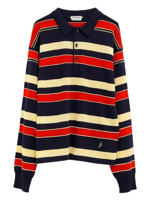 JW Anderson Jw Anderson Striped Embroidered Polo Shirt