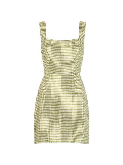 Reformation Reformation Celosia Gingham-jacquard Linen Mini Dress