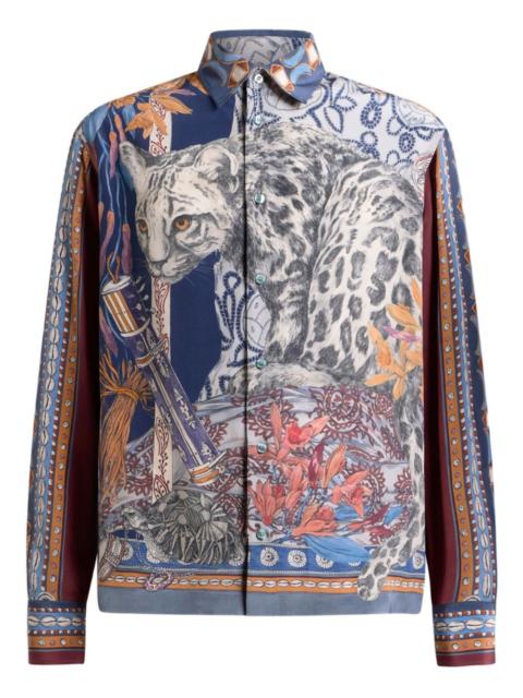 Etro leopard-print silk shirt