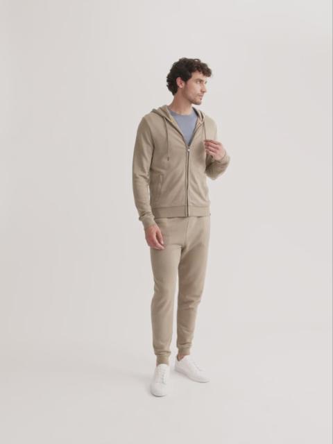 Derek Rose Men's Hoodie Quinn Cotton Modal Taupe