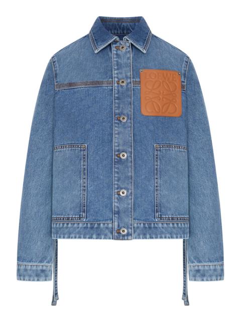 Loewe Loewe Women Cotton Denim Jacket With An Asymmetric Hem And Side Laces