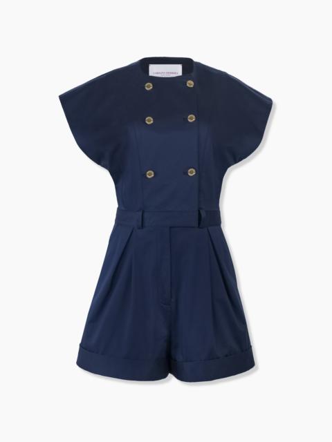 CAROLINA HERRERA Double-Breasted Romper with Belt