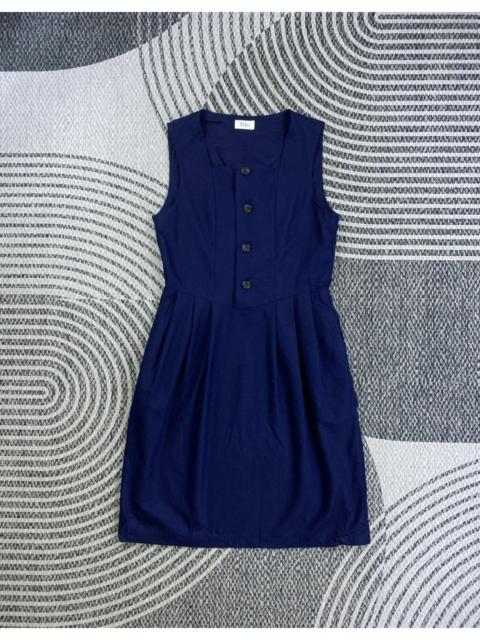 Yohji Yamamoto Vintage Ys Bis Navy Blue Linen Blend Sleeveless Dress