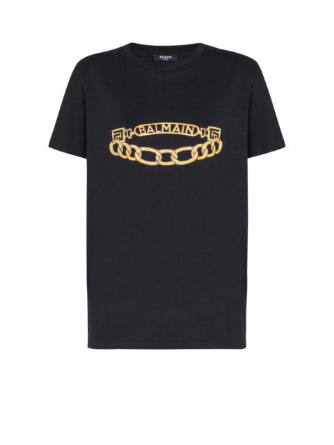 Balmain Short-sleeved Balmain Chain print T-shirt