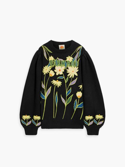 FARM RIO Embroidered knitted sweater