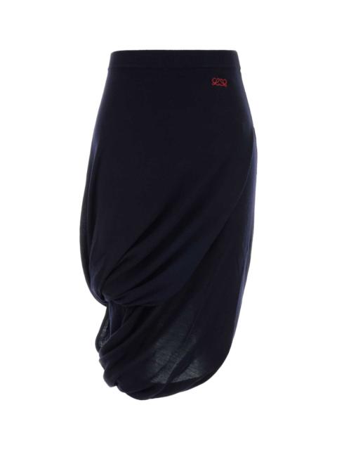 Loewe Loewe Women Dark Blue Wool Blend Skirt