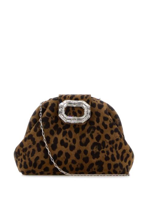 Amina Muaddi Amina Muaddi Women Printed Suede Micro Camelia Clutch