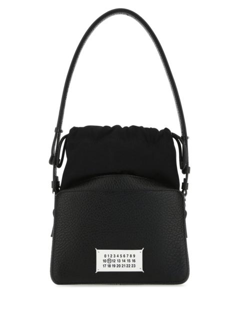 Maison Margiela Black leather and fabric 5AC bucket bag