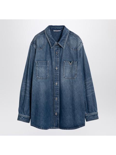 Valentino Blue denim shirt with V detail