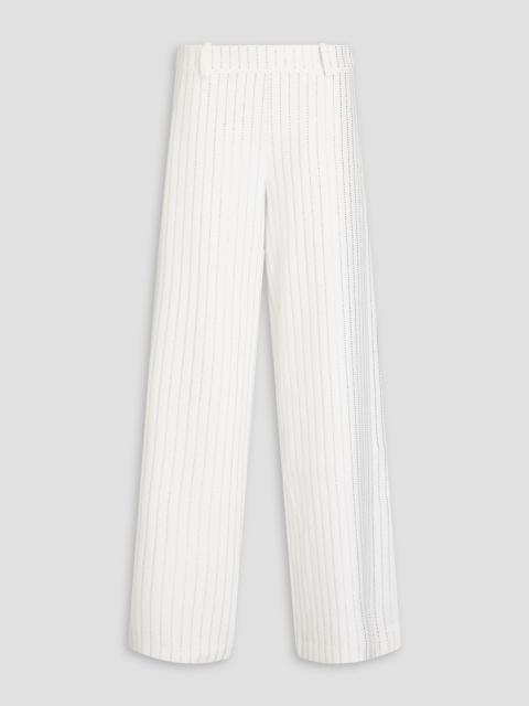RETROFÊTE Baylor crystal-embellished crepe wide-leg pants