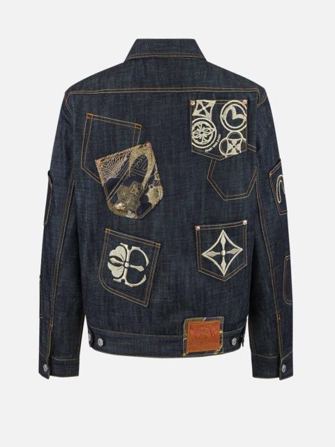 EVISU Multi-Pocket with Brocade Patch Regular Fit Denim Jacket