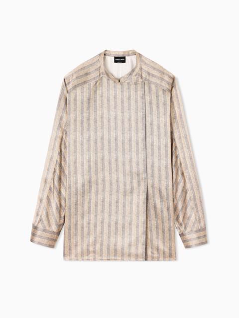 GIORGIO ARMANI PRINTED SILK SHIRT JACKET