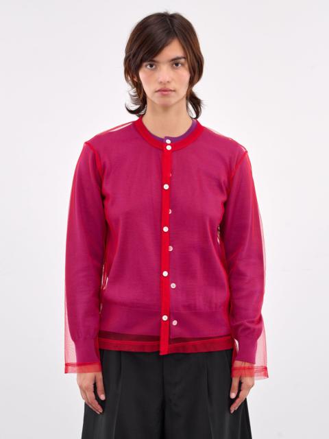 Comme Des Garçons Layered Mesh & Knit Cardigan
