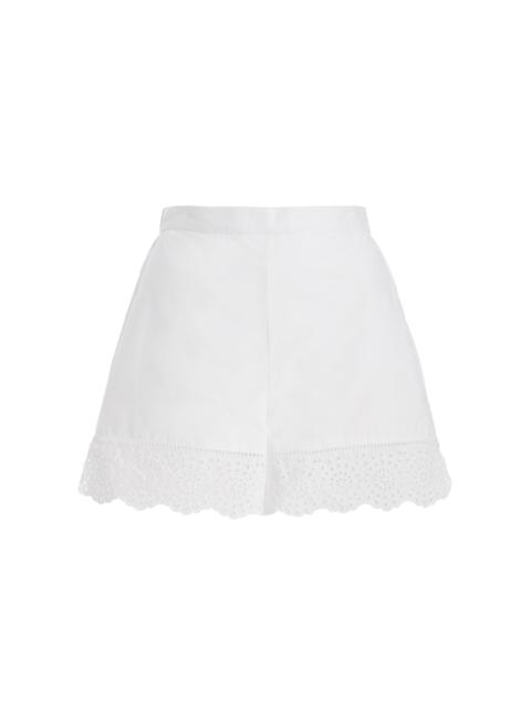 BY MALENE BIRGER Greta Eyelet Cotton Shorts white
