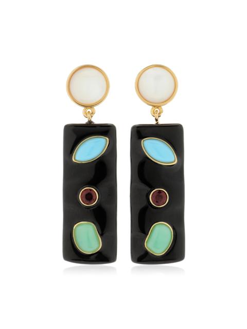 LIZZIE FORTUNATO Tessera Gold-Plated Multi-Stone Earrings multi