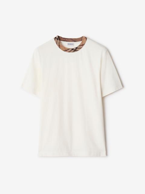 Burberry Check Trim Cotton T-shirt