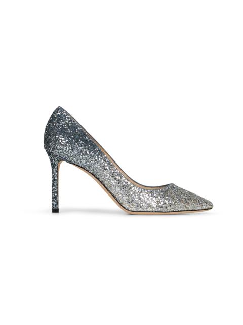 JIMMY CHOO Jimmy Choo Women Silver And Blue Glitter Romy 85 Pumps