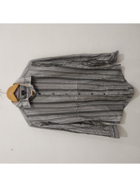 Other Designers Designer - London Black Stripe Long Sleeve Plaid Shirt