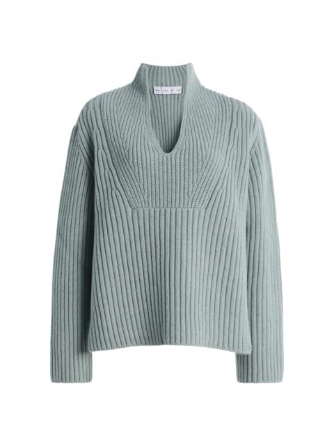 Proenza Schouler Meron Knit Wool-Blend Sweater blue
